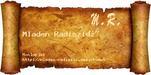 Mladen Radiszló névjegykártya